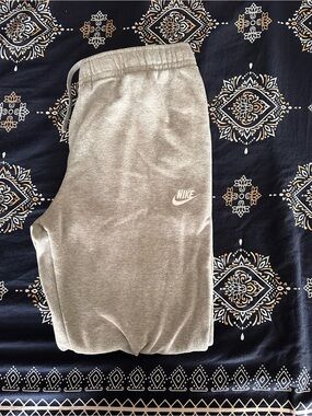 Nike Gray Men's Joggers with White Swoosh